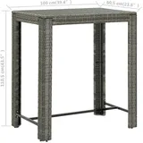 vidaXL Bartisch 100 x 60,5 x 110,5 cm Grau