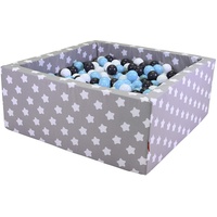 Knorrtoys Bällebad soft grey white stars eckig