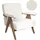 Beliani Sessel EVJE Bouclé 72 x 70 x 70 cm Cremeweiß mit Kissen