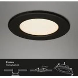 Briloner LED Einbauleuchten Thin 3er-Set Warmweiß 11,5 x 3 cm Schwarz-Matt