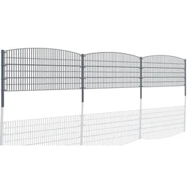 Aileenstore Doppelstabmattenzaun 50 x 200 cm Grau/Stahl