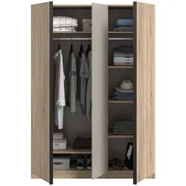 Livetastic Kleiderschrank Oakland 130 x 183 x 53 cm Eiche