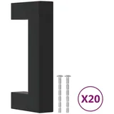 vidaXL Möbelgriffe 20 Stk. Schwarz 64 mm Edelstahl