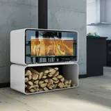 Lotus Living Cube Kaminofen Alpin White, Rauchabgang oben