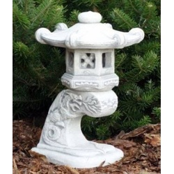 Casa Padrino Garten Leuchte im Japanischen Stil Weiß 24 x 24 x H. 32 cm - Kleine Garten & Terrassen Leuchte - Wetterbeständige Garten Laterne - Garten Terrassen Beleuchtung