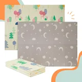 Relaxdays Spielmatte, Faltbare Kindermatte, Wolken & Sterne, 200 x 150 cm, XPE-Schaumstoffmatte, Krabbelmatte Baby, bunt
