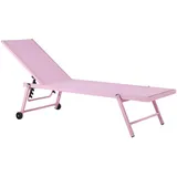 Beliani Gartenliege Rosa 65x198x107