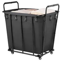 Vevor Wäschewagen Wäschesammler 300 L mit 117,9 Tragkraft & Schwenkrädern & wasserfestem Wäschesack, Wäschesortierwagen rollbar für Wäsche Einkaufen Gepäck, Wäschesortierer Wäschekorb
