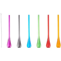 Mastrad Trinkhalme mit Löffel 6 St. Bunt