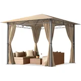 Gartenpavillon 3x3m Pavillon Gartenzelt 4 Seitenteile Pavillion Metall Partyzelt