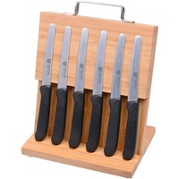 GRÄWE Magnet-Messerhalter Bambus mit Brötchenmessern schwarz