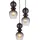 GLOBO Rund 3-flg. E27 schwarz matt