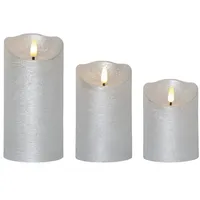 MARELIDA LED Kerzenset 3 St. silber