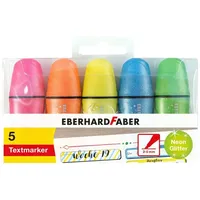 Eberhard Faber Glitzer neon Mini Textmarker farbsortiert, 5 St.