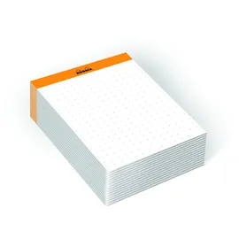 Rhodia 194045C - Memoblock N°11 Rhodiatime, DIN A7 7,5x10,5 cm, Dot Lineatur, 240 Blatt, 80g, kompakt und praktisch, Orange, einzeln eingeschweißt, 1 Stück
