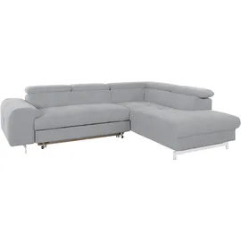 Cotta Ecksofa »Chef L-Form« mit Kopfteilverstellung, edle Metallkufen, wahlweise mit Bettfunktion grau