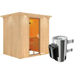 Karibu Sauna Fanja-3,6kW230V Ofen-Steuerung-Inkl.Dachkranz