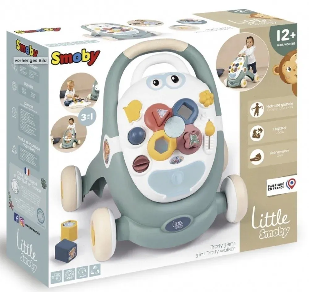 Smoby Lauflernwagen Little Smoby 3-in-1 Lauflernwagen Baby Kinder 7600140304