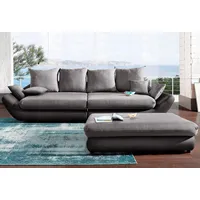 Big-Sofa TRENDS BY HG "Moon" Sofas Gr. B/H/T: 288 cm x 88 cm x 115 cm, Microfaser PRIMABELLE-Struktur, schwarz XXL Sofas frei im Raum stellbar