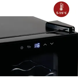 Primo PR170WK Weinkühlschrank – Freistehend – 10 Flaschen – 28 Liter – Klasse E – Schwarz