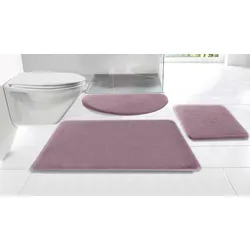 Badematte »Valeria, Kaninchenfell-Haptik«, rutschhemmend beschichtet, fußbodenheizungsgeeignet-strapazierfähig, Kunstfell, weicher Badteppich, 84166813-8 mauve 1 St.