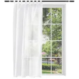 Woltu WOLTU® Gardinen transparent mit Schlaufen Leinen Optik, Schlaufenschal Vorhang Stores Voile Fensterschal für Wohnzimmer Kinderzimmer Schlafzimmer, 140x245 cm Weiß, (1 Stück)