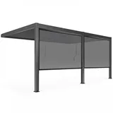 Oviala Pergola, Grau, Metall, Rechteckig, 266x250x574 cm, Sonnen- & Sichtschutz, Pavillons & Pergolas