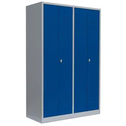 2er Spind für Schwarz-Weiss-Trennung Spint Stahl-Kleiderschrank 4 türig 510441