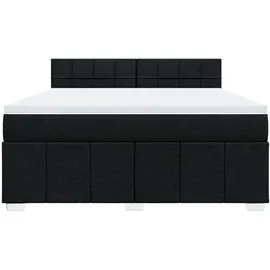 vidaXL Boxspringbett mit Matratze Schwarz 180x200 cm Stoff