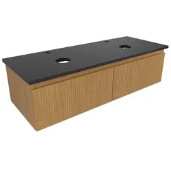 Badezimmerschrank mit Deckel SAT Evolution 118x30x44,5 cm honigmatt Eiche SATEVO120DMZ