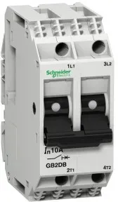 Schneider Electric GB2DB08 Leistungsschalter TeSys für Steuerstromkreise, GB2-CD, 3A, 2p, 2d - 3 Stück