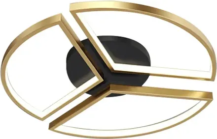 Homary LED-Halb-Deckenleuchte mit geometrischem Design und goldenem Rahmen