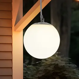 Expo Börse Außenleuchte Kunststoff D 20 cm H 75 cm 4x LED warmweiß weiß