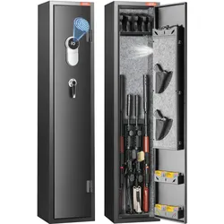 VEVOR Waffenschrank Gewehrtresor | Fingerabdruckschloss, 5 Gewehre, herausnehmbares Regal