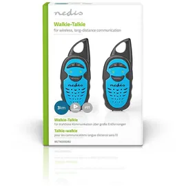 Nedis WLTK0300BU - 2 Hörer | Bis zu 3 km - Frequenzkanäle: 3 | PTT | Bis zu 3 Hours | Blau/Schwarz Schwarz/Blau