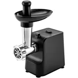 Compact Power Wurst Fleischwolf Elektrisch,Elektrischer Fleischwolf,Spritzgebäckvorsatz,Hackfleisch Maschine mid Edelstahl Schleifmesser,26 * 13 * 29.5 cm (Schwarz)