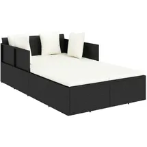 vidaXL Sonnenliege mit Kissen 182 x 118 x 63 cm Schwarz