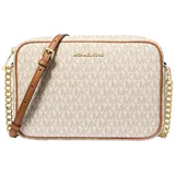 Michael Kors Jet Set Large EW Crossbody Lux MK Signature Vanilla Weiss Damen