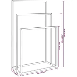 vidaXL Handtuchständer Freistehend Schwarz 48x24x78,5