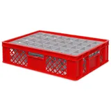 BRB-Lagertechnik Aufbewahrungskorb Gläserkiste 600 x 400 mm 1-tlg. rot
