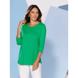 Classic Basics Longshirt CLASSIC BASICS "Doppelpack Shirts", Damen, Gr. 50, bunt (grasgrün, marine), 100% Baumwolle, unifarben, Rundhals, Shirts Longshirt