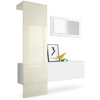 Vladon Carlton Paneel Garderobe 156x193x35 cm creme