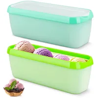 CRROEL 2er-Set Eisbehälter für Speiseeis 1.5 L, Aufbewahrungsbehälter, Gefrierdosen, Eis-Container BPA-fre Für Selbstgemachtes Eis, Sorbets, Joghurt