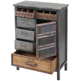 Mendler Apothekerkommode HWC-F34, Schubladenschrank, Tanne Holz massiv Vintage Shabby-Look 90x65x32cm