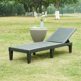 casa.pro Ateleta Sonnenliege 172 x 58 x 22 cm Schwarz