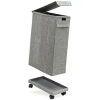 Dune Design 50L Wäschekorb mit Rollen - 20x40x60 Wäschesammler Schmal - Wäsche Nischenregal