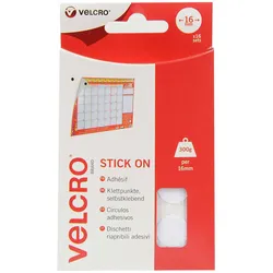 VELCRO Stick On - Selbstklebendes Klettband - Kreis - 1,6 cm Durchmesser - weiß