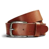JACK & JONES Ledergürtel JJIPAUL Grau 95cm