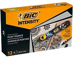 BIC Permanenter Lackmarker Schwarz Mittelere Spitze Kegelförmig 2,3 mm 12 Stück