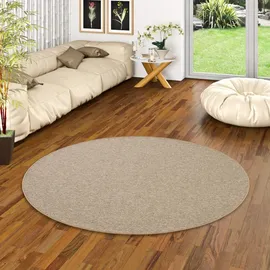 Snapstyle Feinschlingen Velour Teppich Strong Nougat Rund